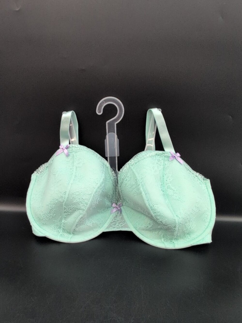 Adore Me Anabella Lace Trim Underwired Balconette Bra Size 40H Eggshell Blue